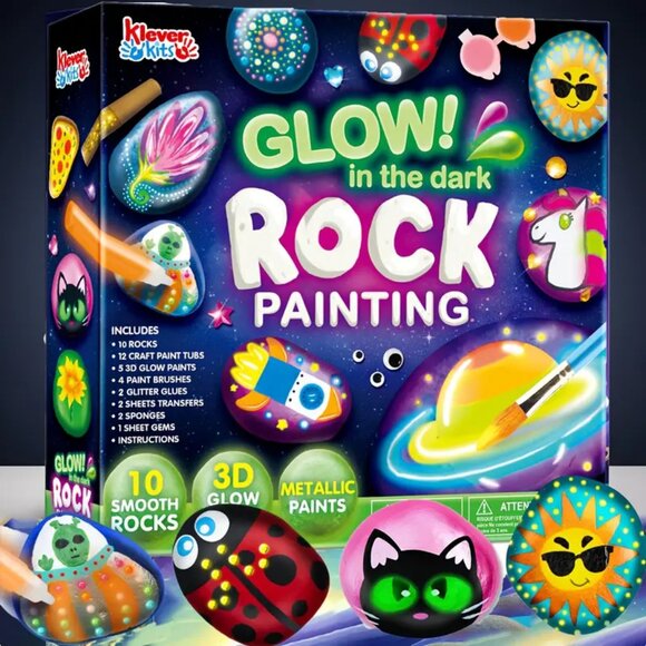 Glow In The Dark Rock Painting Kit New In Box - Picture 2 of 6